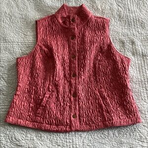 Quilted Pink Vest with High Collar